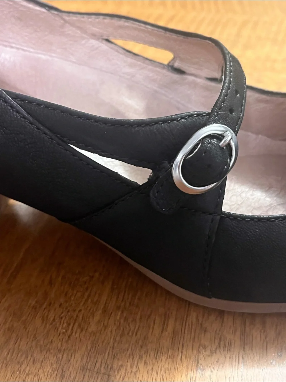 Dansko Peyton Black Mary Jane Low Block Heel Pumps size 38/7.5-8
